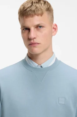 Cotton-terry sweatshirt with logo patch
