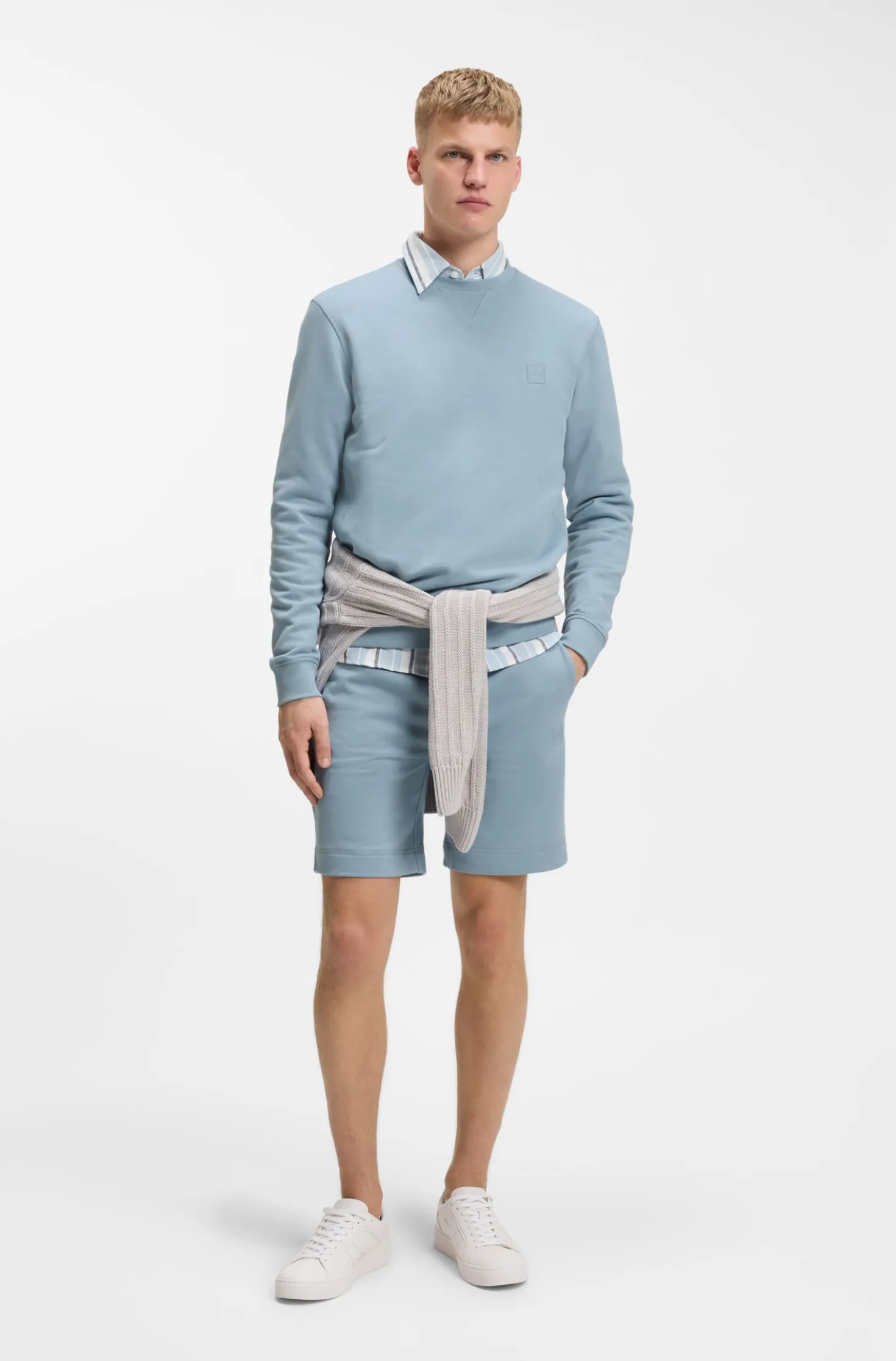 Cotton-terry sweatshirt with logo patch