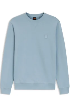 Cotton-terry sweatshirt with logo patch
