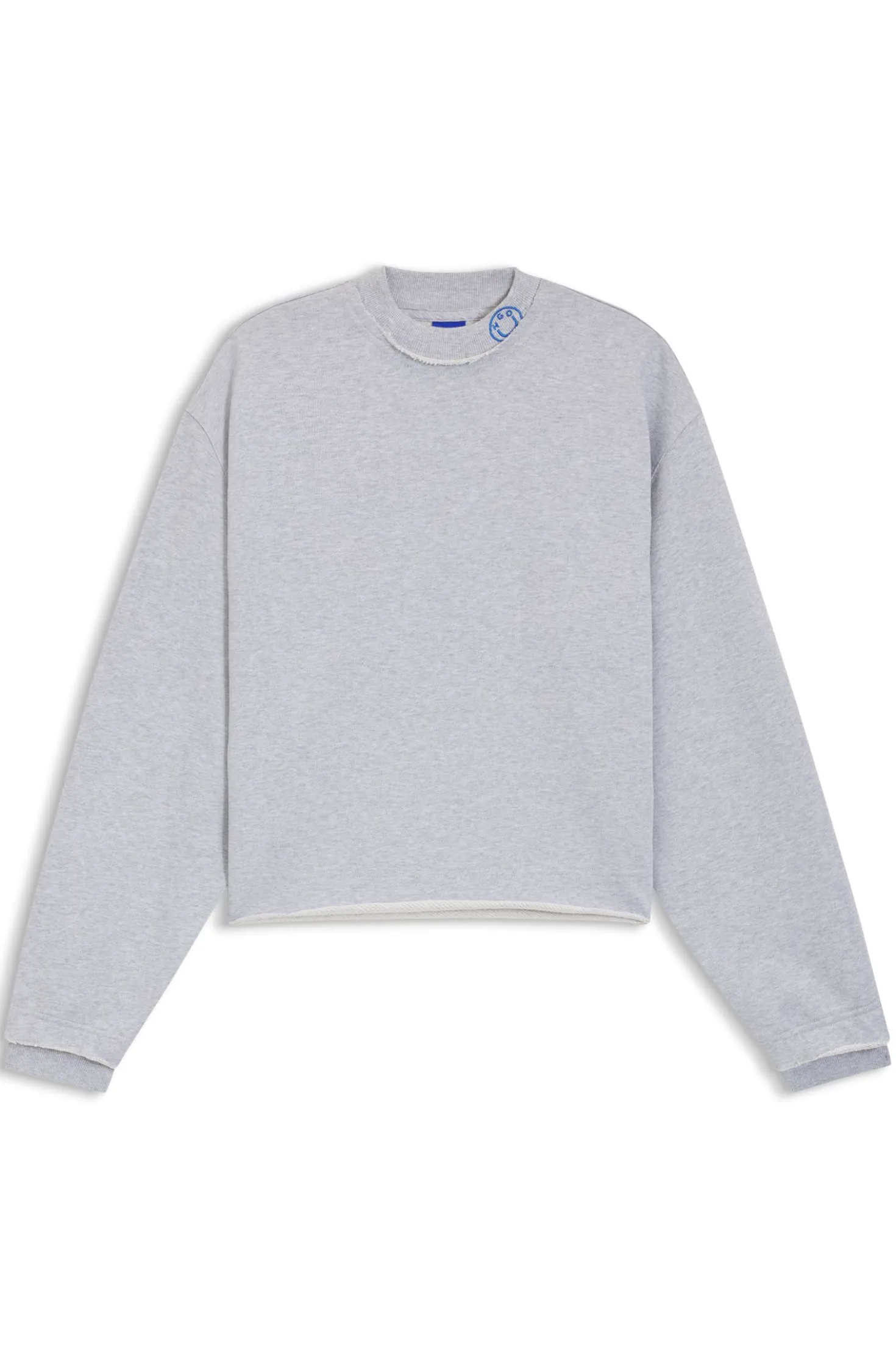 Cotton-terry sweatshirt with logo collar