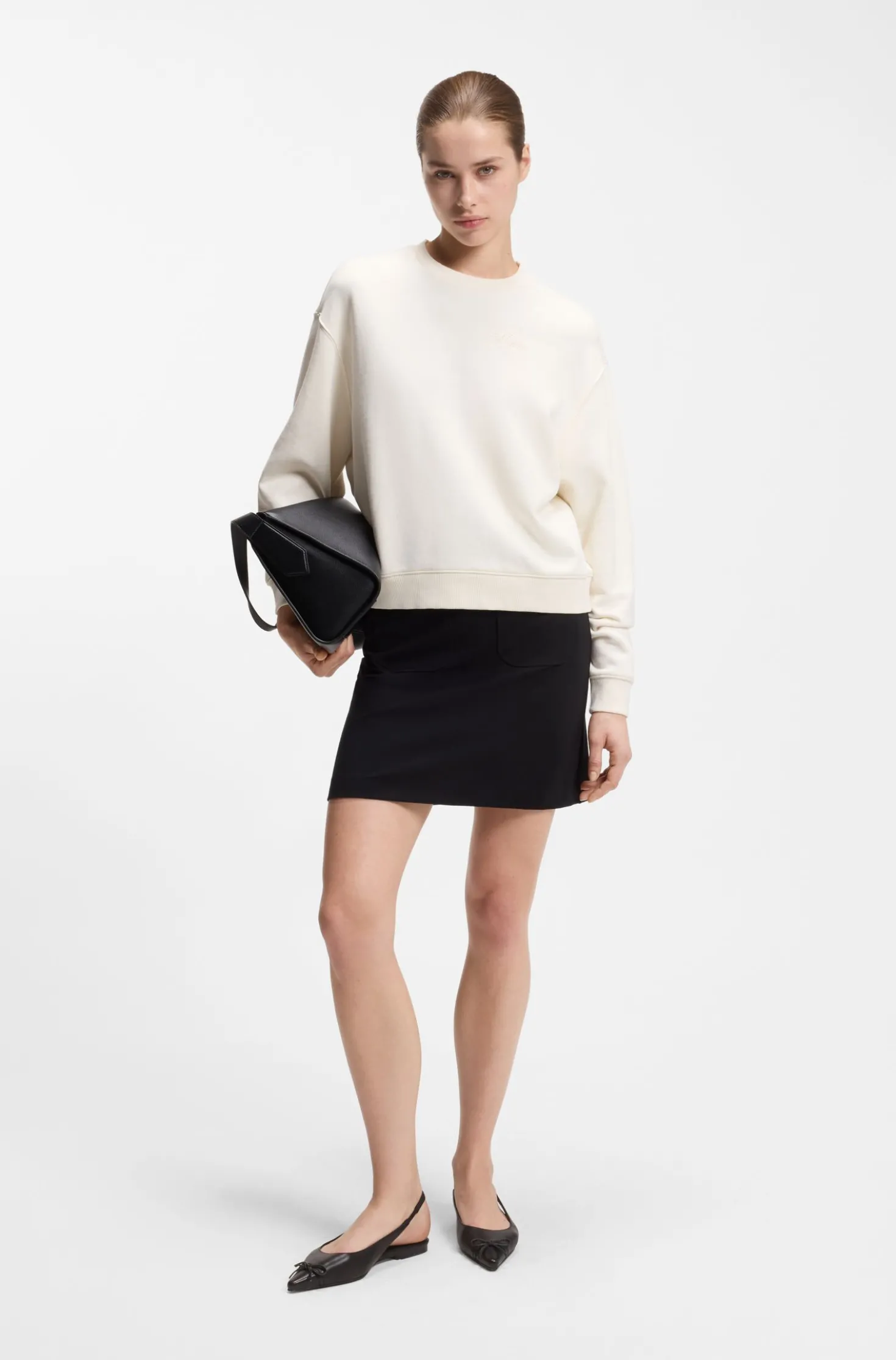 Cotton-terry sweatshirt with embroidered logo