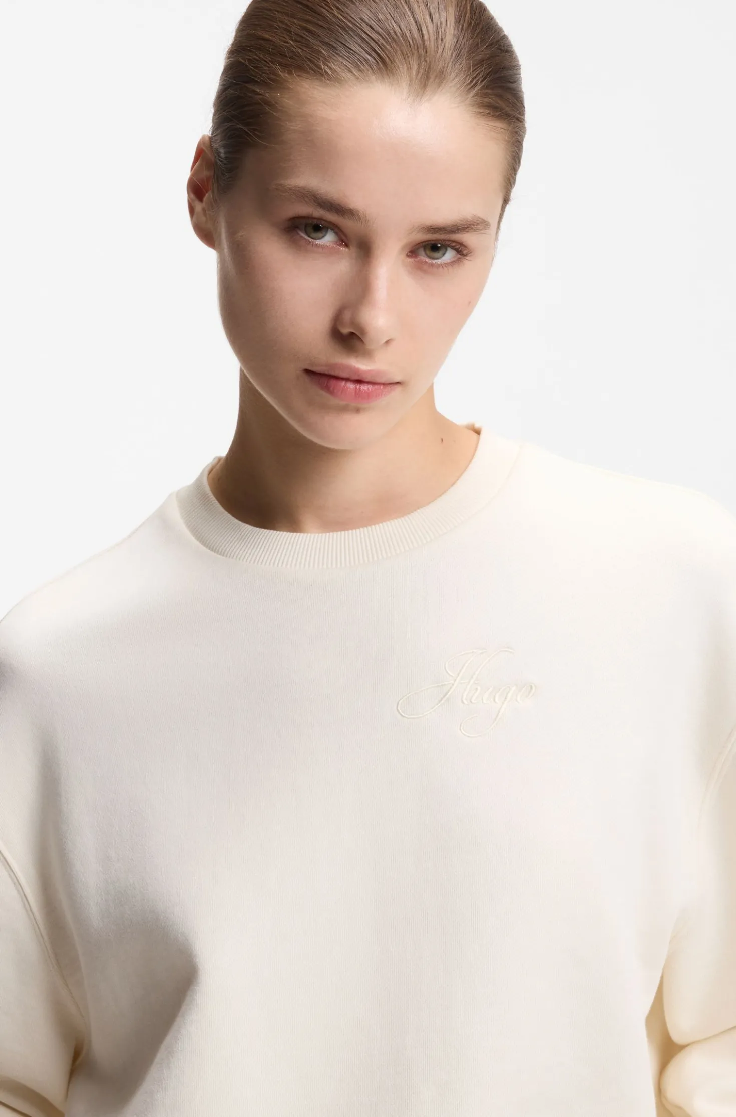 Cotton-terry sweatshirt with embroidered logo