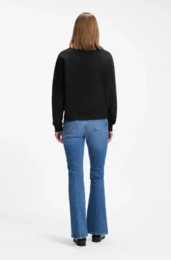 Cotton-terry sweatshirt with stacked-logo embroidery