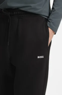 Cotton-terry tracksuit bottoms with logo detail