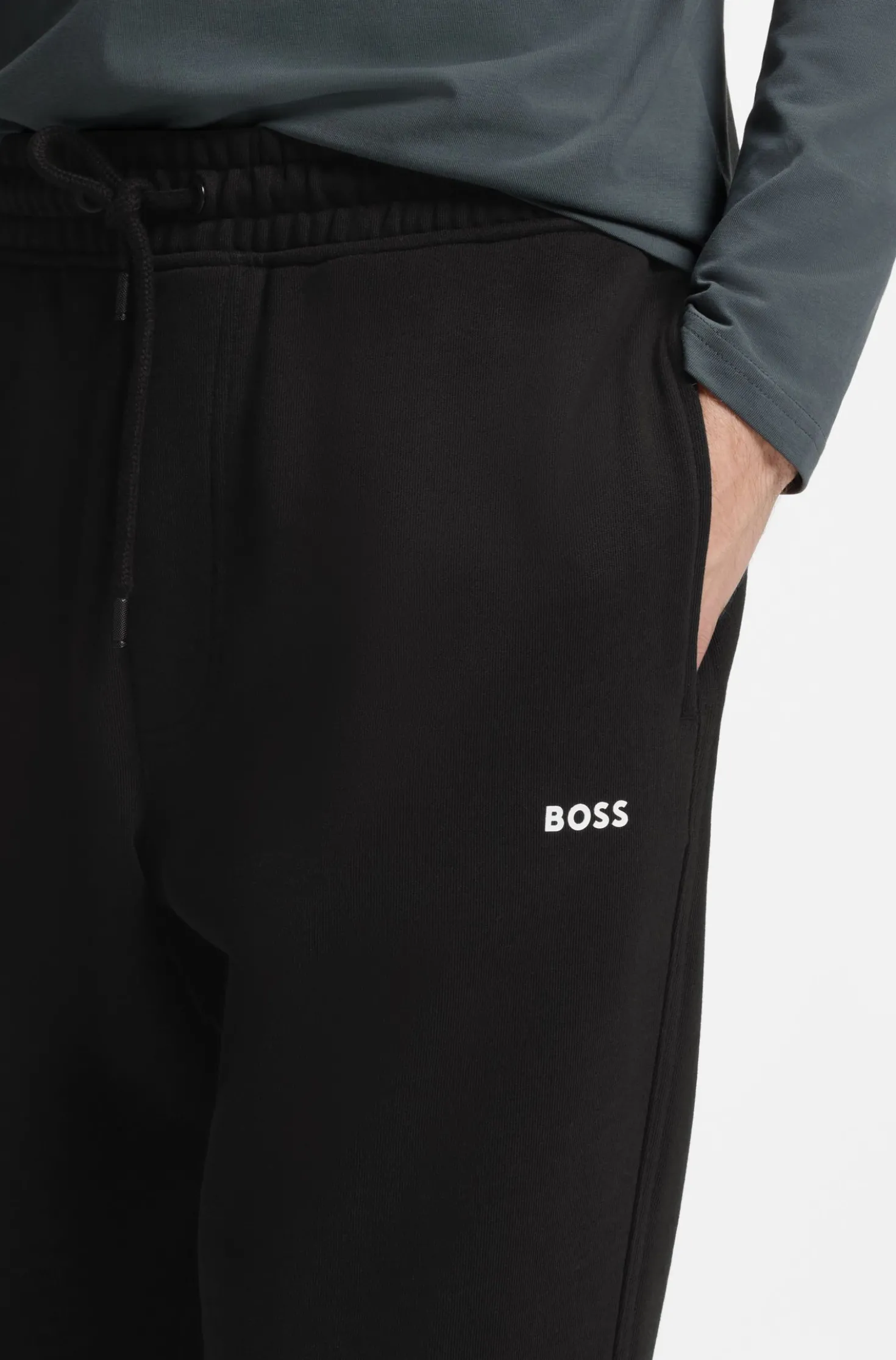 Cotton-terry tracksuit bottoms with logo detail