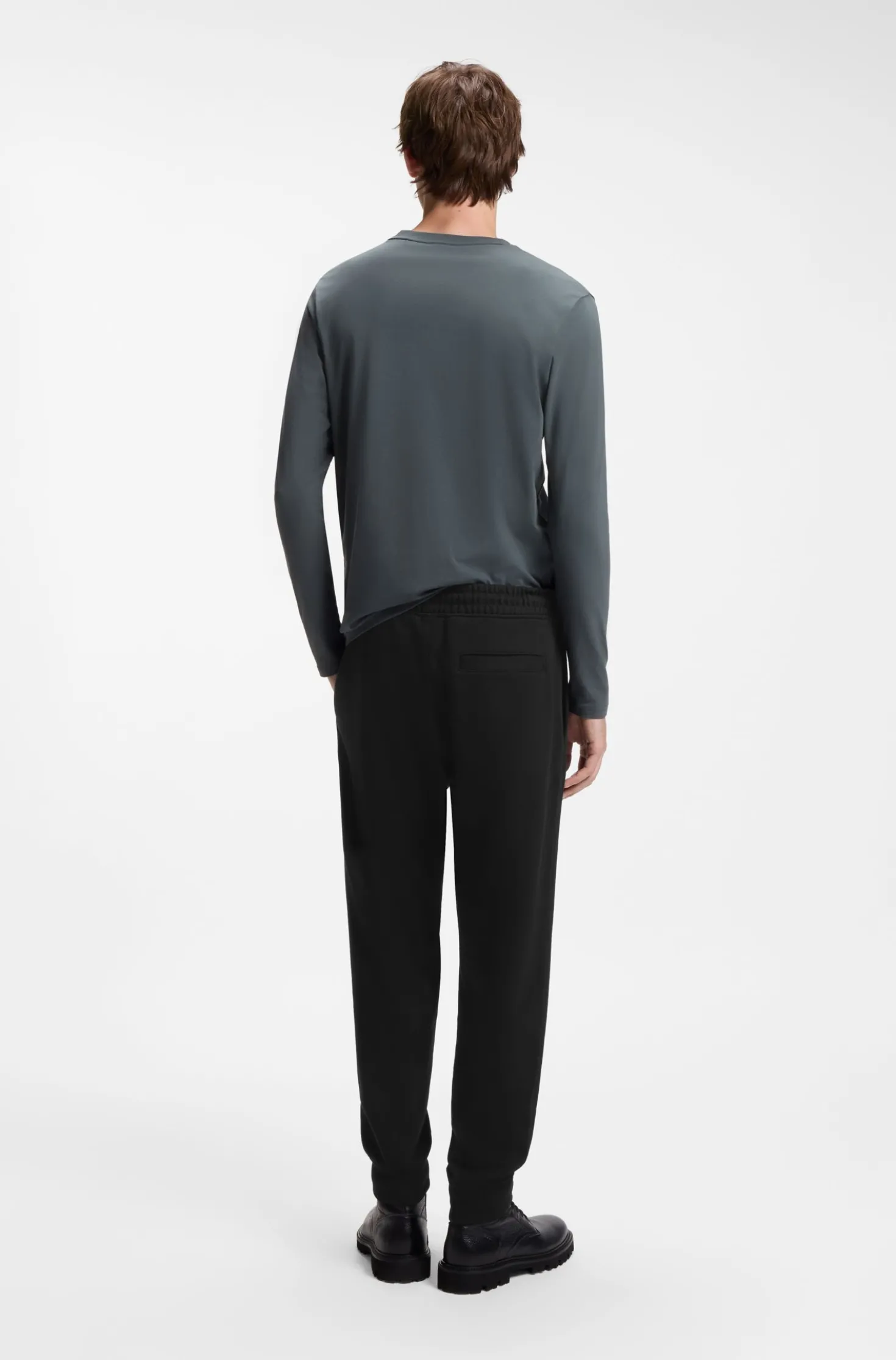 Cotton-terry tracksuit bottoms with logo detail