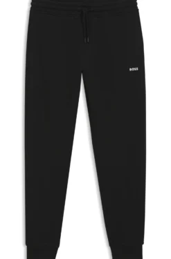Cotton-terry tracksuit bottoms with logo detail