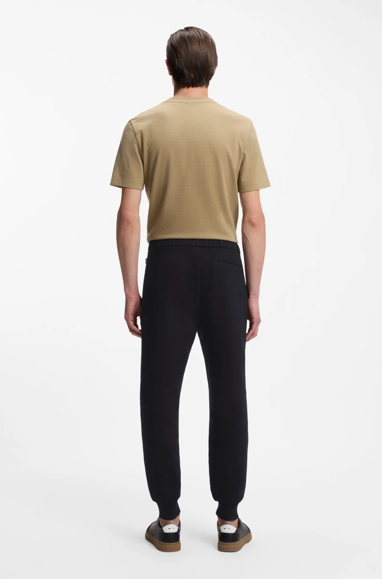 Cotton-terry tracksuit bottoms with signature stripes