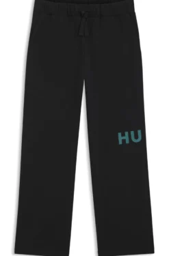 Cotton-terry tracksuit bottoms with logo print