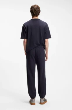 Cotton-terry tracksuit bottoms with logo badge
