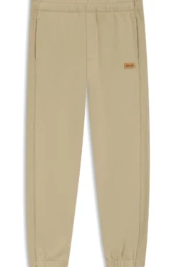 Cotton-terry tracksuit bottoms with logo badge