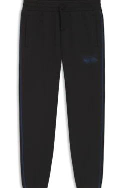Cotton-terry tracksuit bottoms with logo and contrast stitching