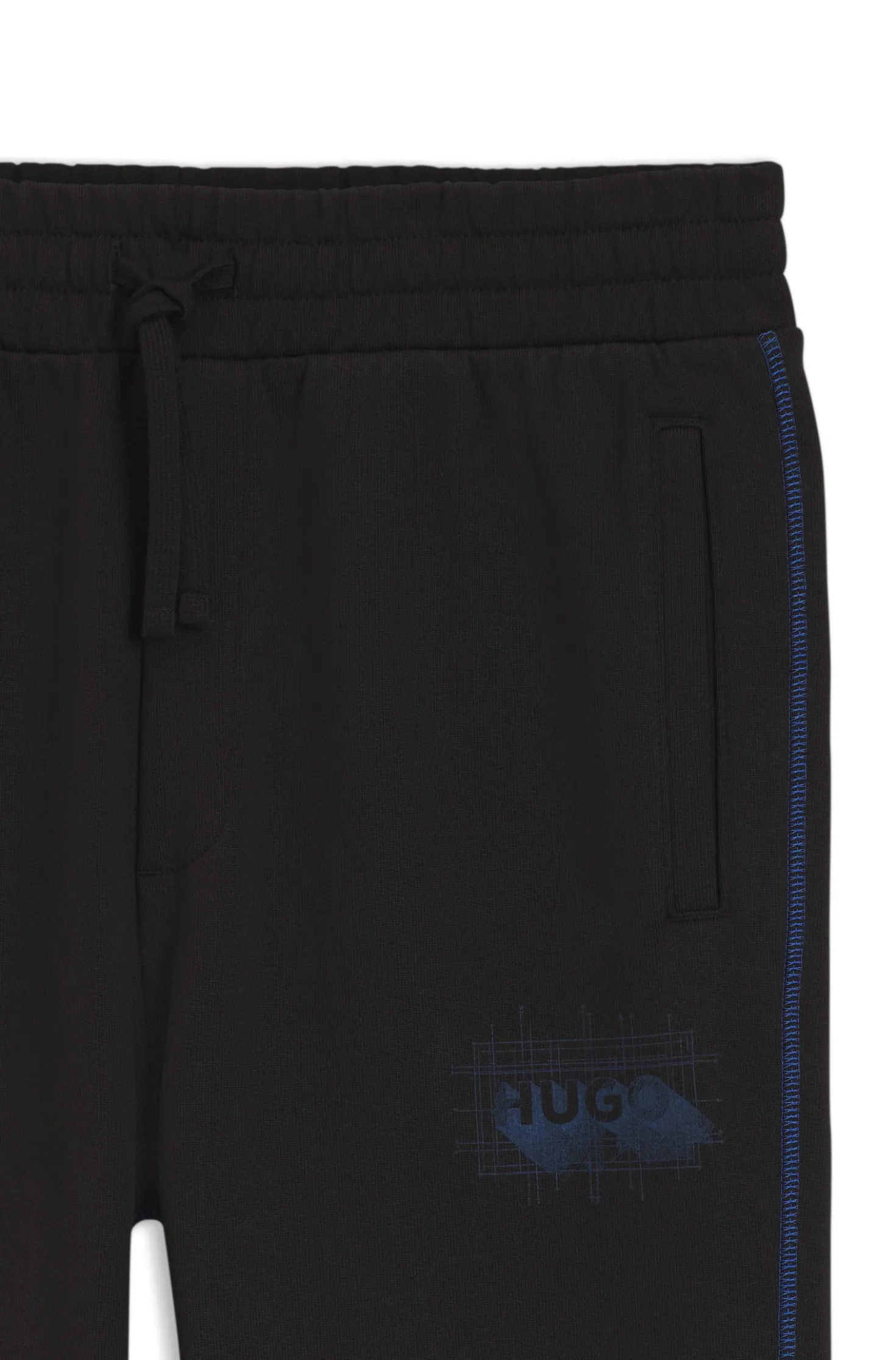 Cotton-terry tracksuit bottoms with logo and contrast stitching