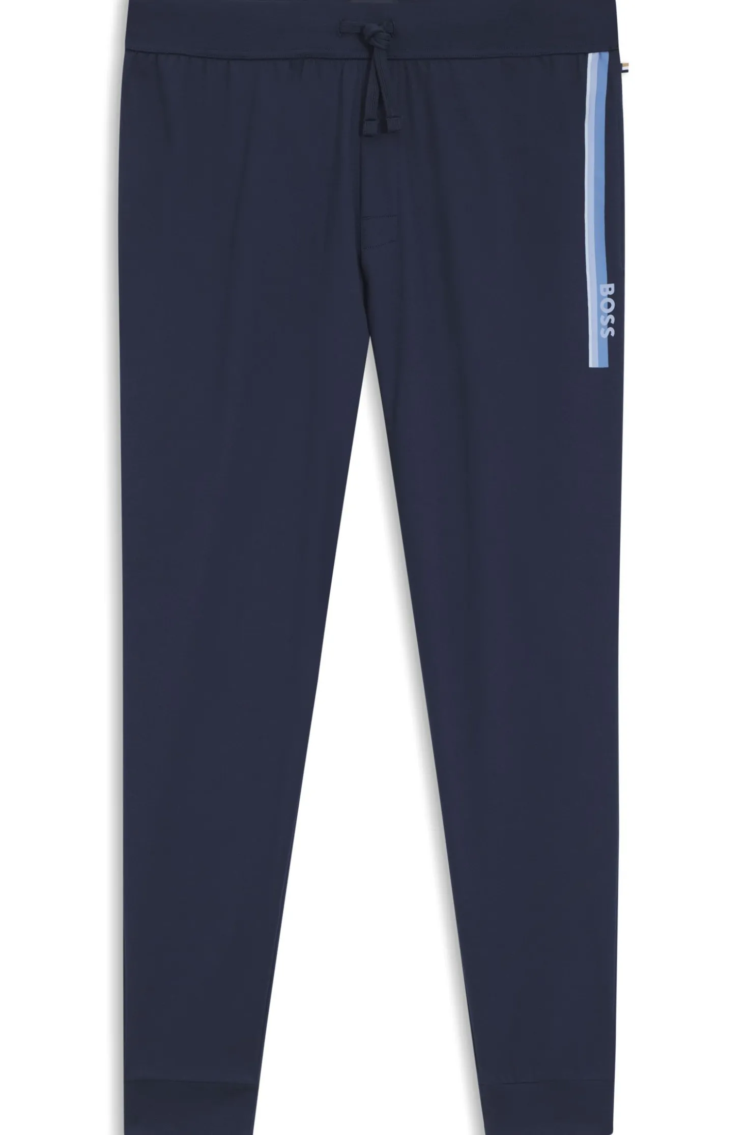 Cotton-terry tracksuit bottoms with logo and stripe