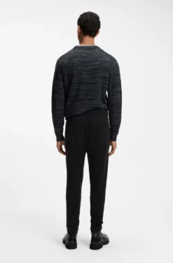 Cotton-terry tracksuit bottoms with logo patch
