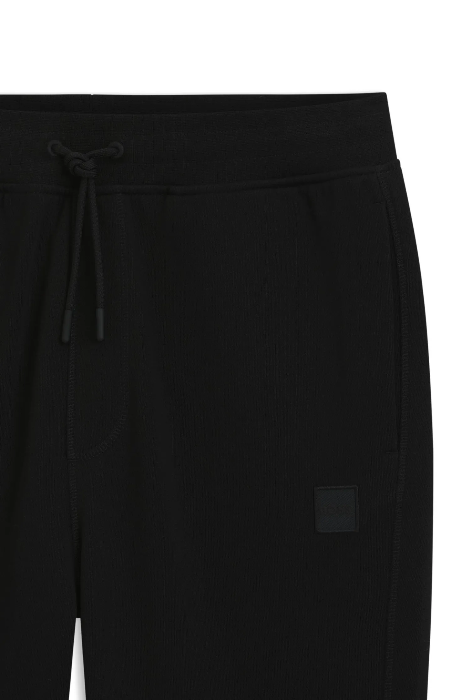 Cotton-terry tracksuit bottoms with logo patch