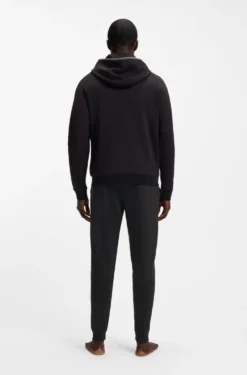 Cotton-terry tracksuit bottoms with logo and stripe