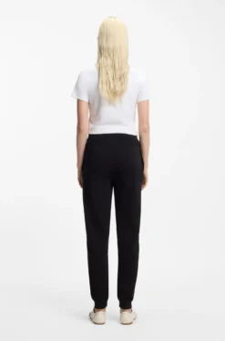 Cotton-terry tracksuit bottoms with embroidered logo