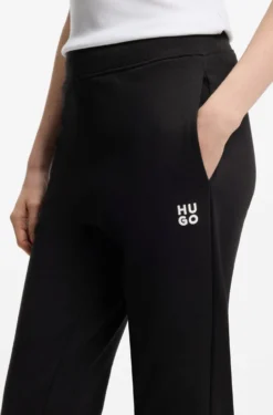 Cotton-terry tracksuit bottoms with embroidered logo