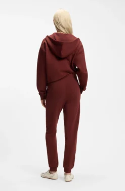 Cotton-terry tracksuit bottoms with embroidered logo