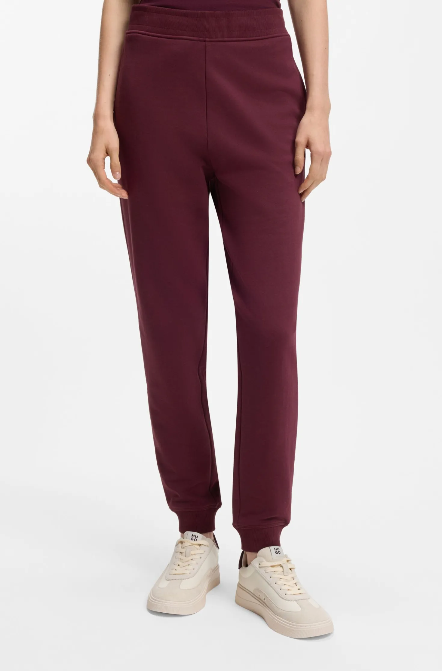 Cotton-terry tracksuit bottoms with embroidered logo