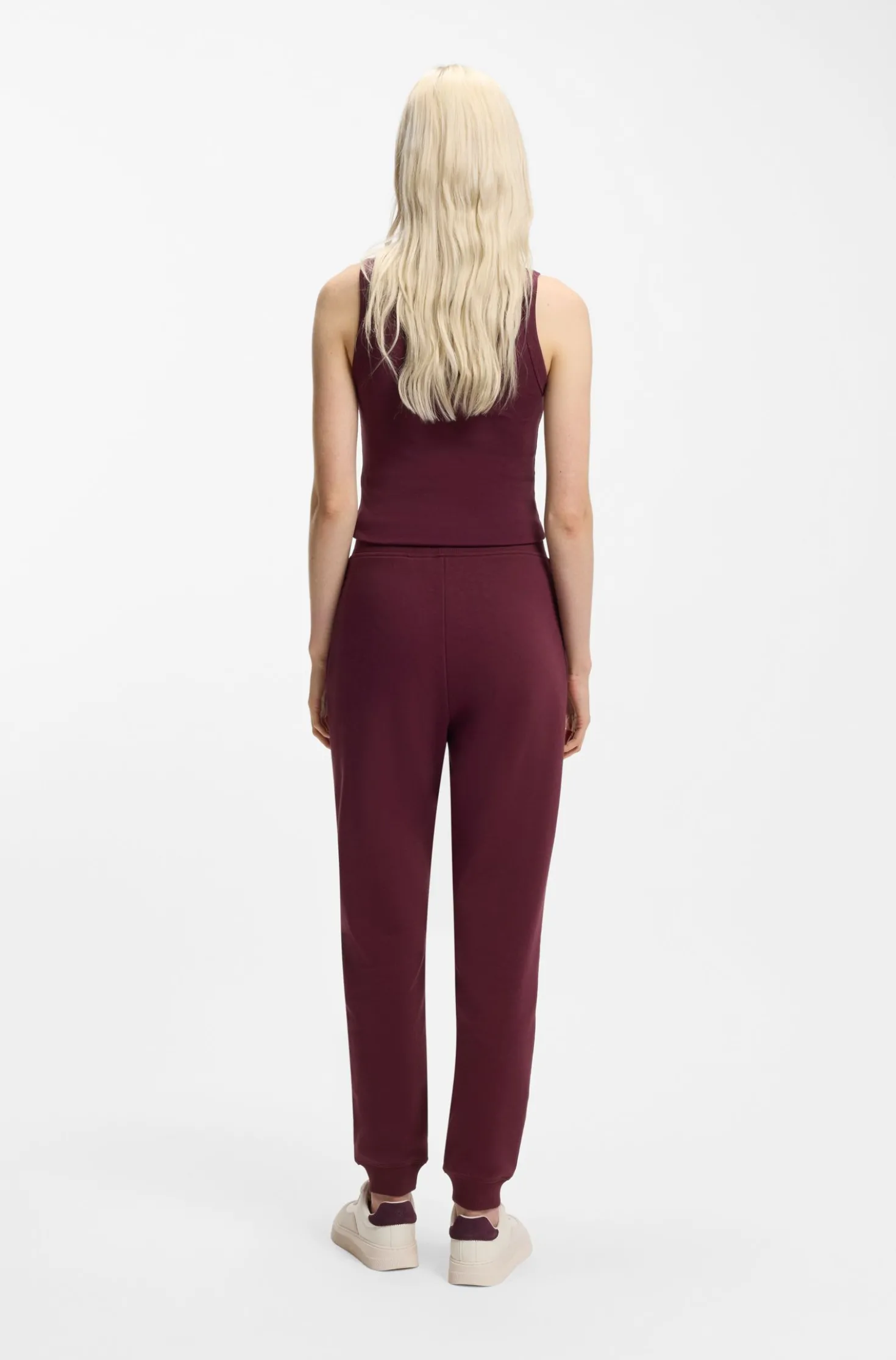 Cotton-terry tracksuit bottoms with embroidered logo