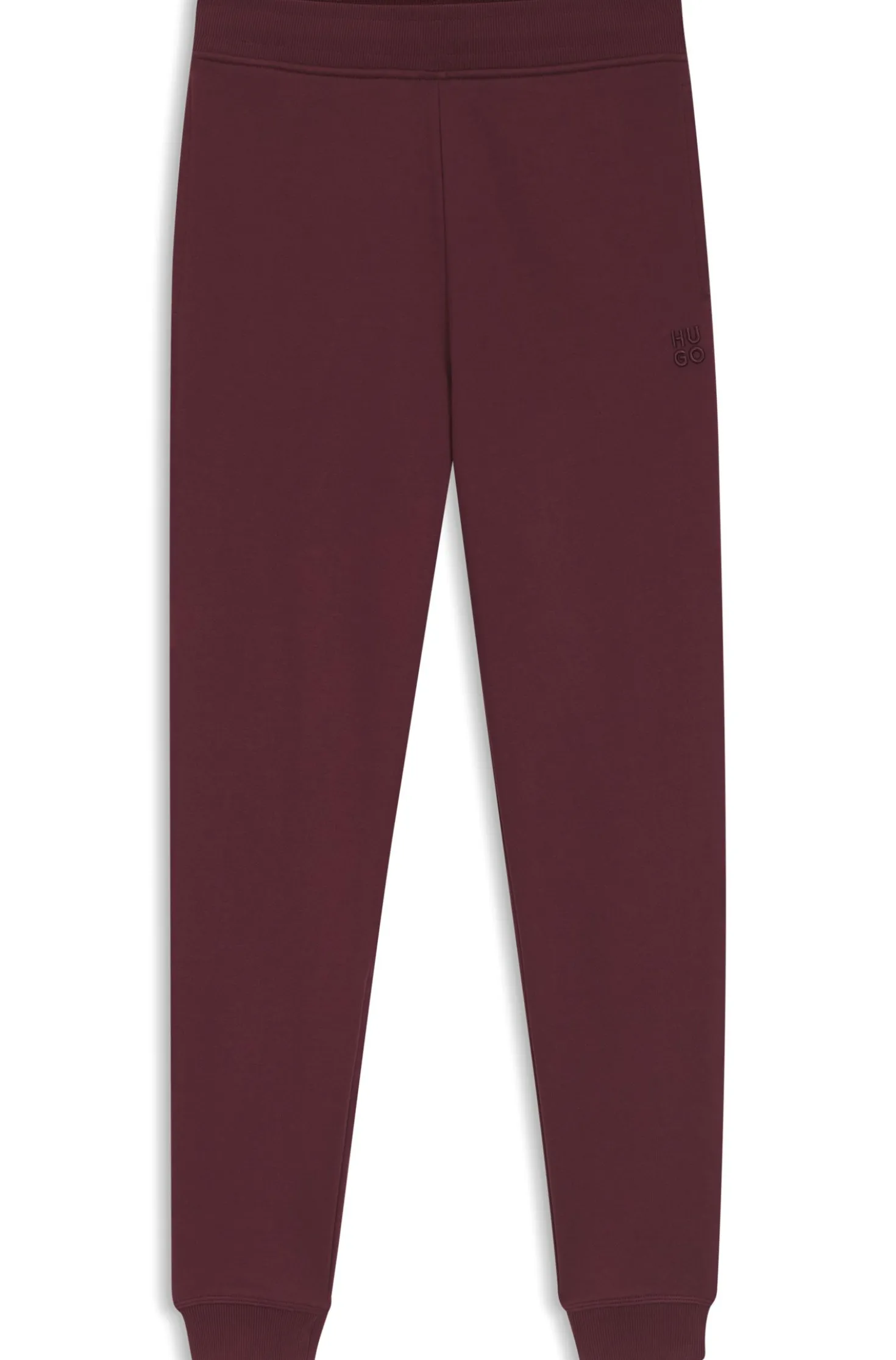 Cotton-terry tracksuit bottoms with embroidered logo