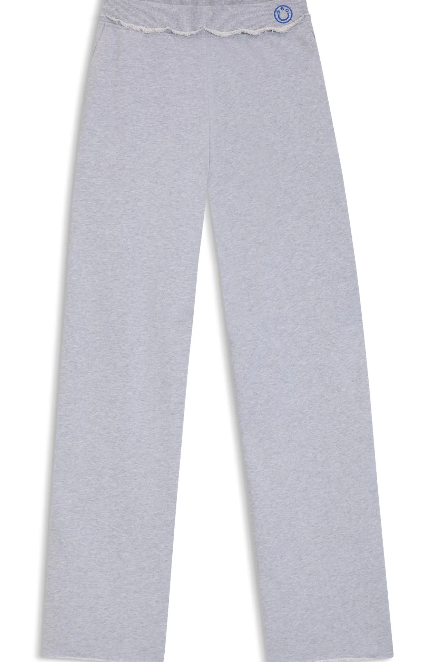 Cotton-terry tracksuit bottoms with logo waistband