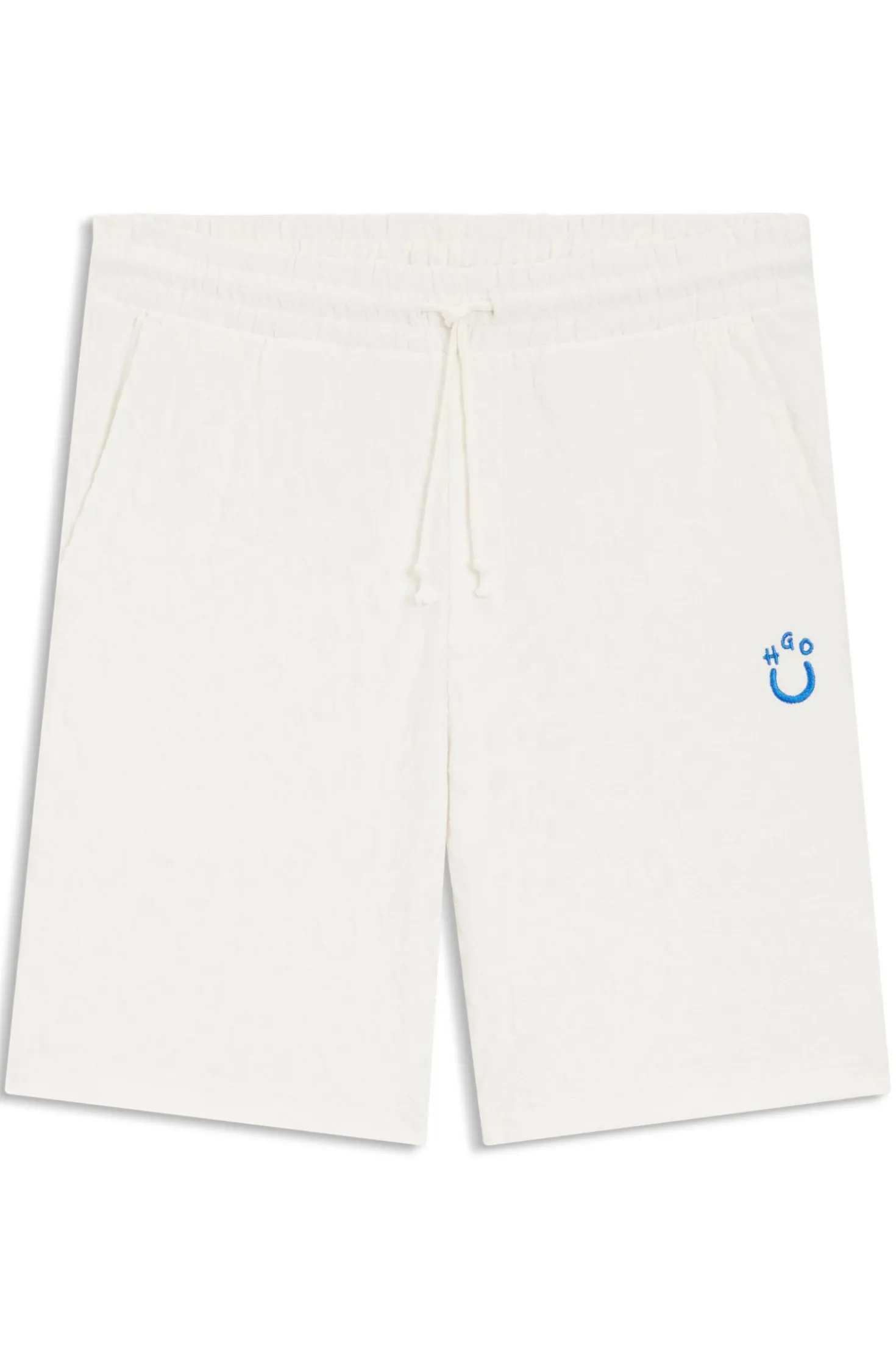 Cotton-towelling shorts with leopard jacquard