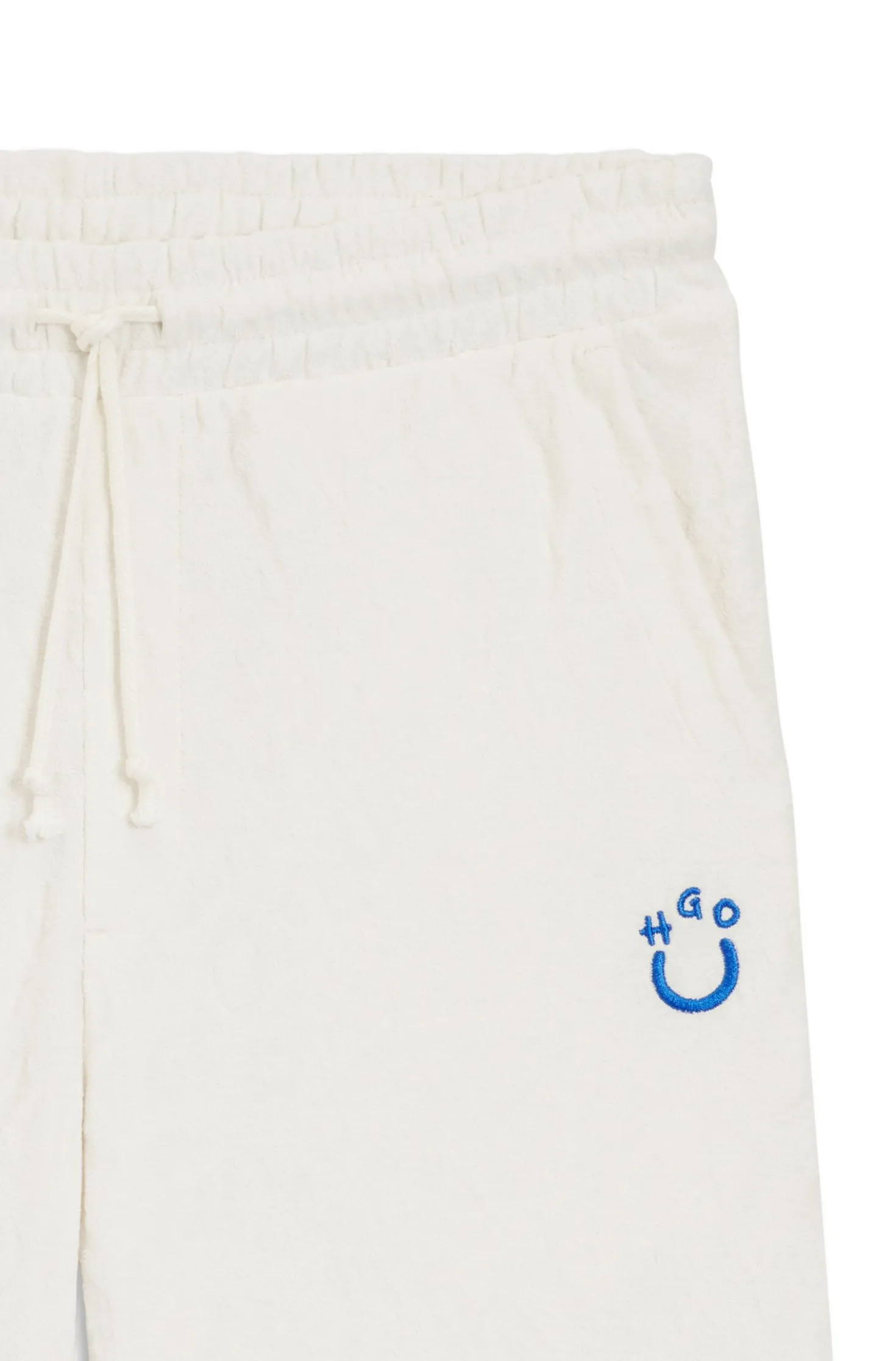 Cotton-towelling shorts with leopard jacquard