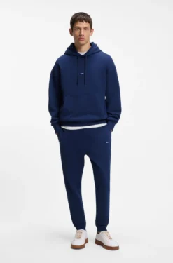 Cotton tracksuit set with blue logo patch