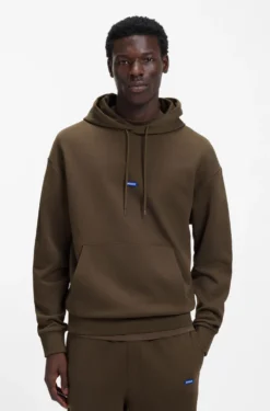 Cotton tracksuit set with blue logo patch