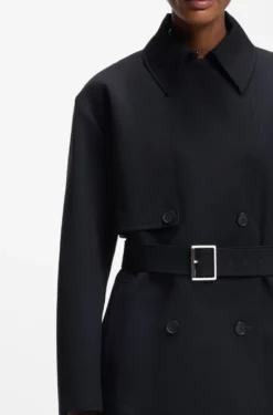 Cotton trench coat with buckled belt