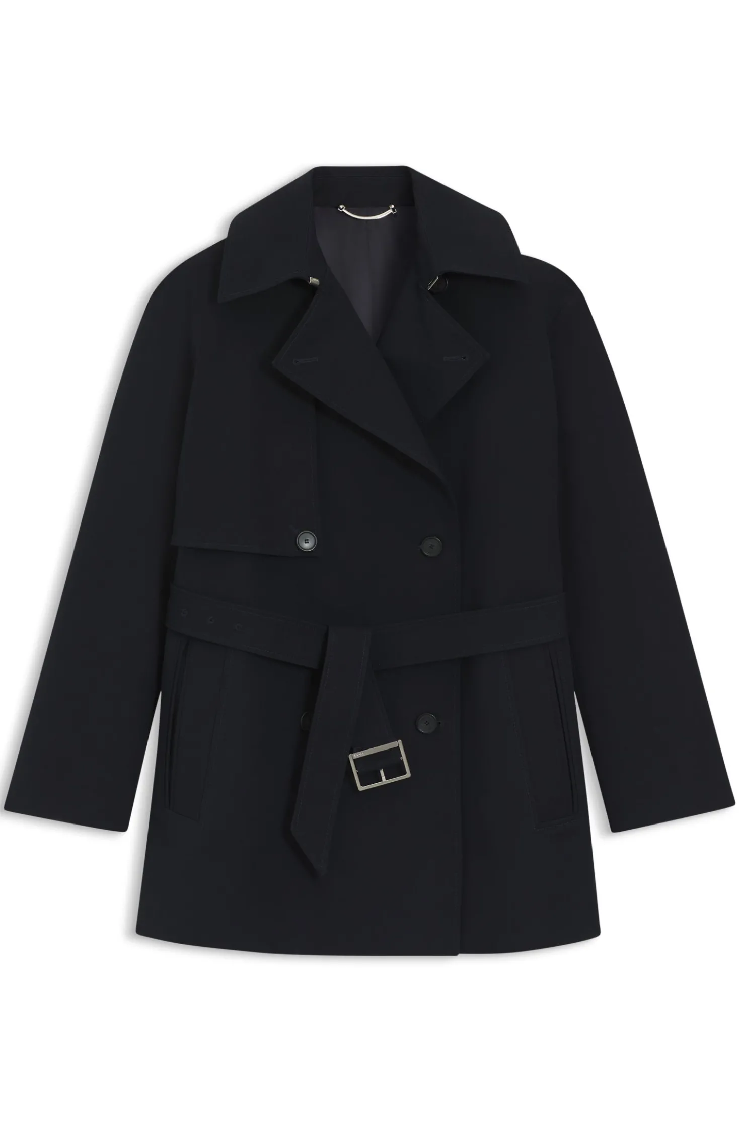 Cotton trench coat with buckled belt