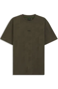 Cotton T-shirt with 3D-jacquard pattern