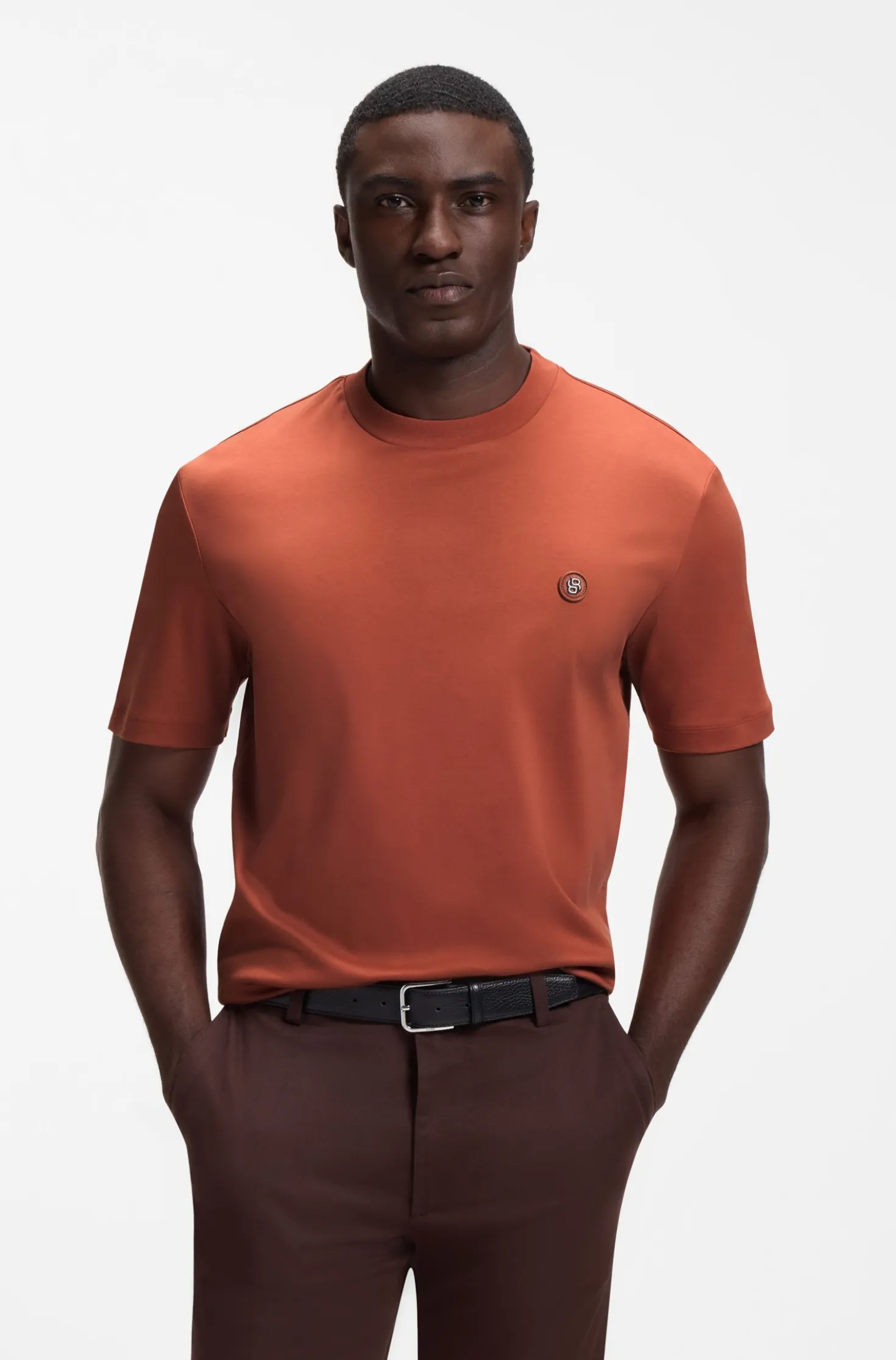 Cotton T-shirt with Double-B-monogram badge