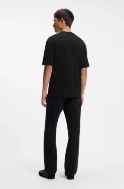 Cotton T-shirt with embroidered logo artwork
