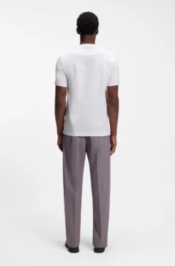 Cotton T-shirt with jacquard pattern