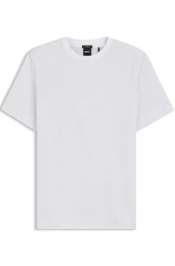 Cotton T-shirt with jacquard pattern