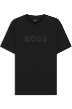 Cotton T-shirt with large tonal logo