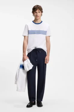 Cotton T-shirt with printed stripes
