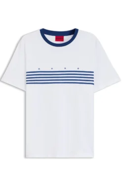 Cotton T-shirt with printed stripes