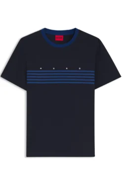 Cotton T-shirt with printed stripes