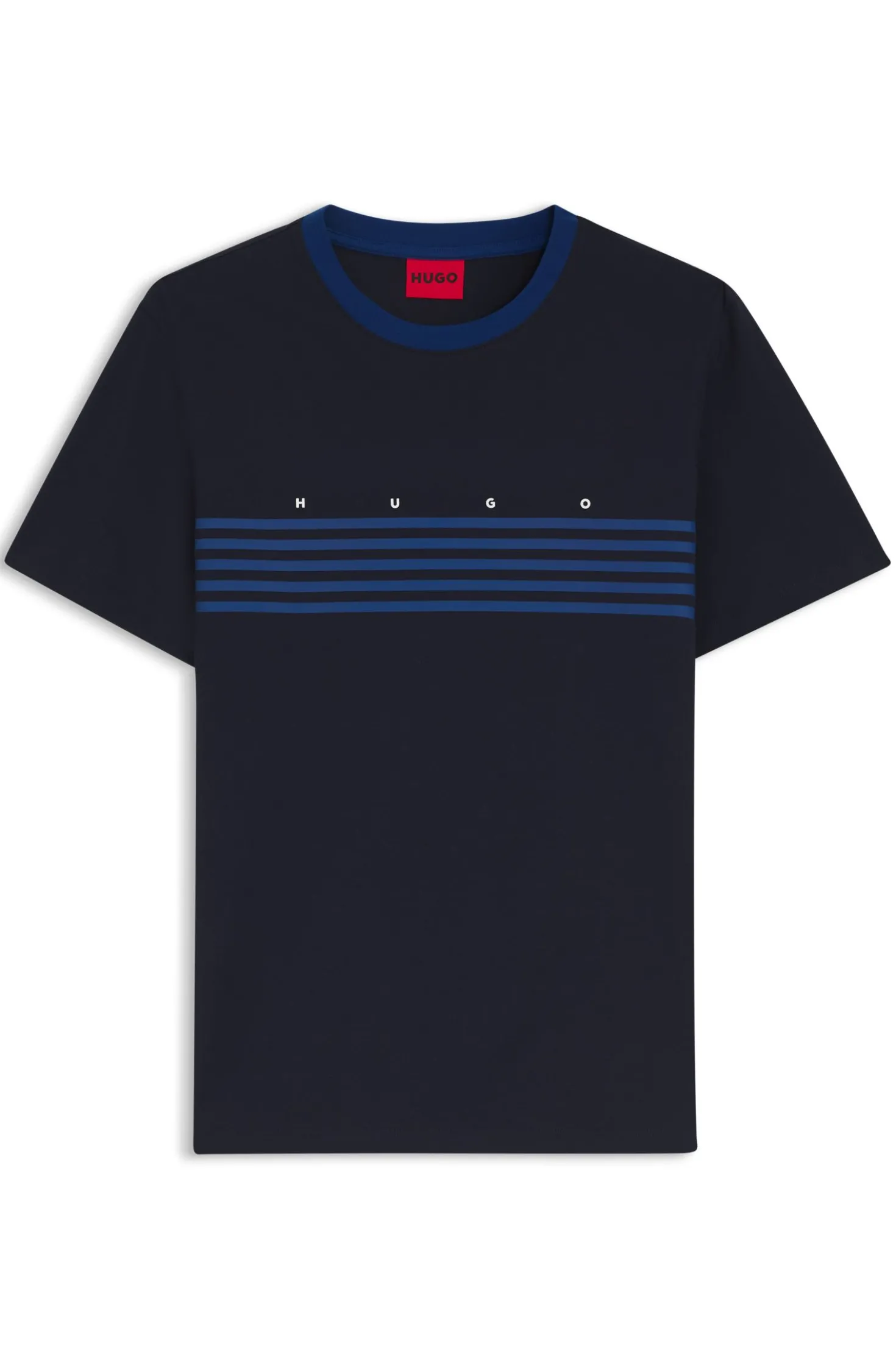 Cotton T-shirt with printed stripes