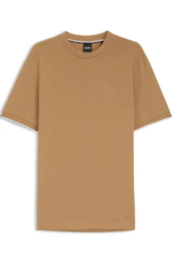 Cotton T-shirt with tipped sleeve cuffs