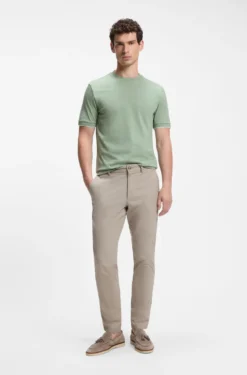 Cotton T-shirt with tipped sleeve cuffs