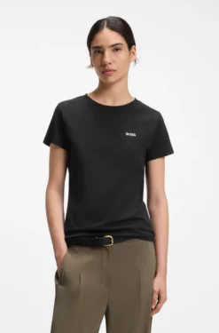 Cotton T-shirt with tonal chest logo