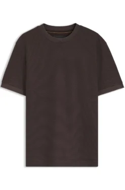 Cotton T-shirt with two-tone piqué structure