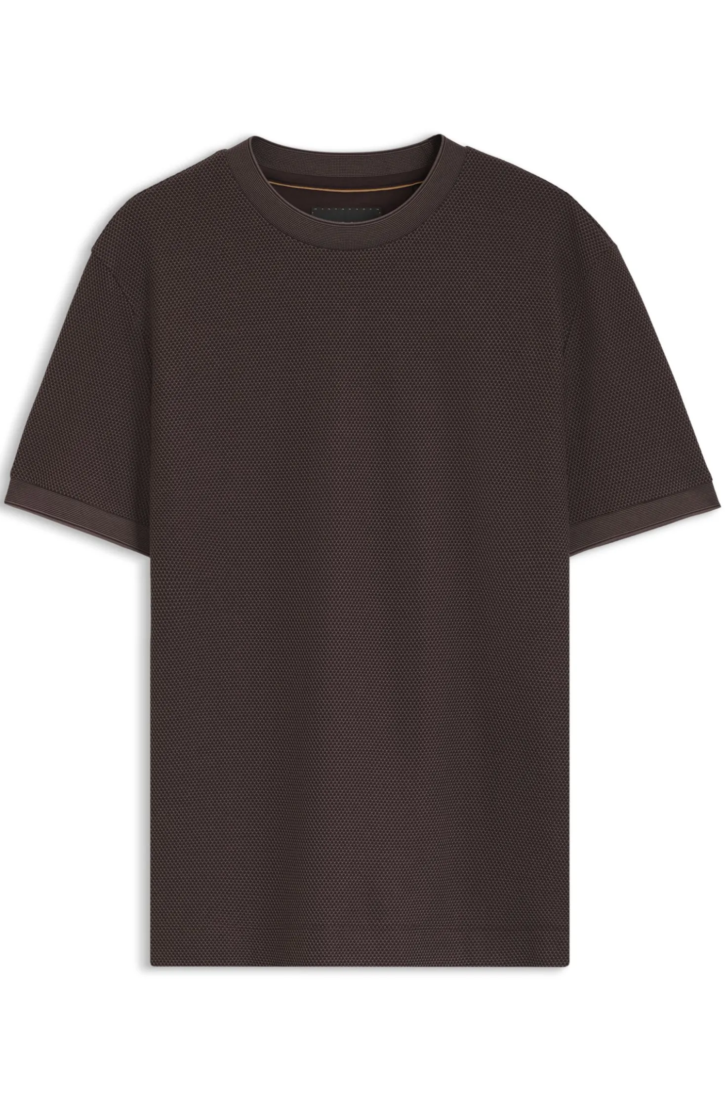 Cotton T-shirt with two-tone piqué structure