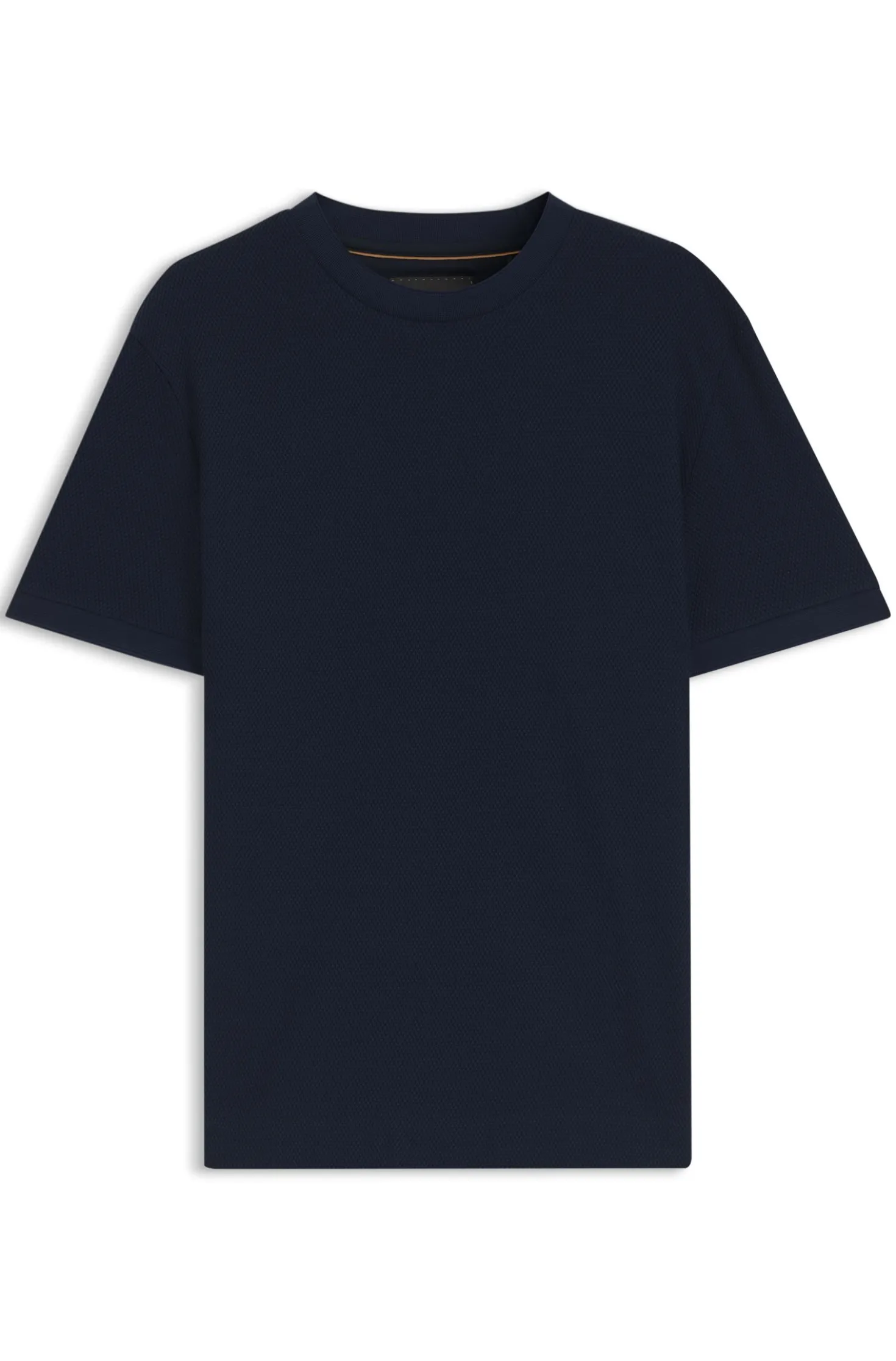 Cotton T-shirt with two-tone piqué structure